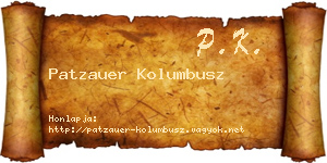 Patzauer Kolumbusz névjegykártya