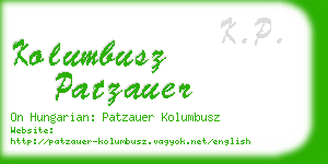 kolumbusz patzauer business card